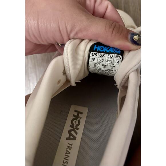 HOKA Transport Women Sneakers Eggnog Sz7B Vibram Sole CORDURA Neutral Minimalist - Picture 5 of 11